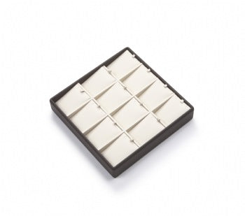 Chocolate/Beige Leatherette 12 Pendant Tray