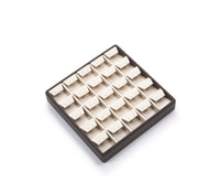Chocolate/Beige Leatherette 25 Earring Tray