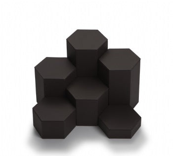Chocolate Leatherette 6 Pc Hexagonal Risers