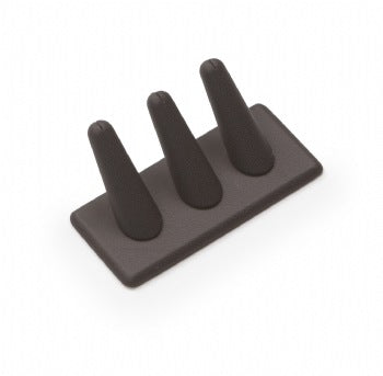 Chocolate Leatherette 3 Ring Finger Stand