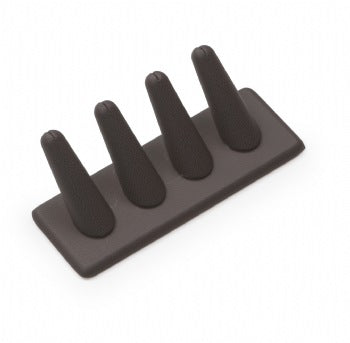 Chocolate Leatherette 4 Ring Finger Stand