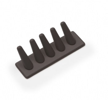 Chocolate Leatherette 5 Ring Finger Stand