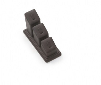 Chocolate Leatherette 3 Clip Ring Stand