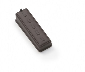 Chocolate Leatherette 5 Clip Ring Stand