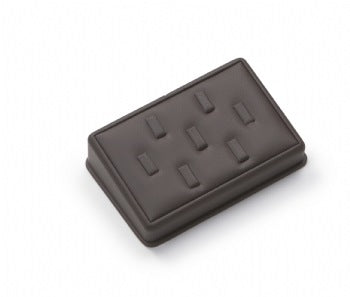 Chocolate Leatherette 7 Clip Ring Stand