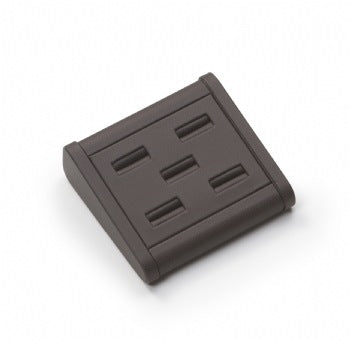 Chocolate Leatherette 5 Ring Slot Stand