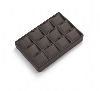 Chocolate Leatherette 12 Pendant Tray