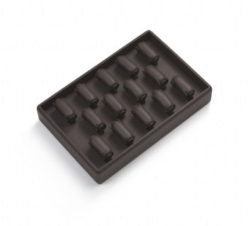Chocolate Leatherette 14 Ring Bar Tray