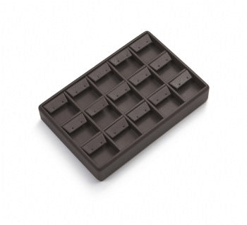 Chocolate Leatherette 15 Earring Tray