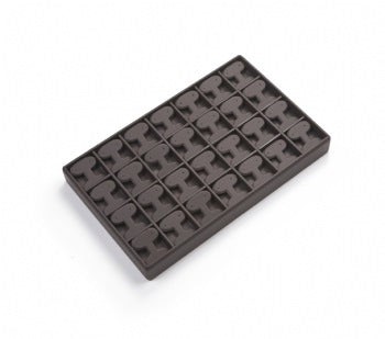 Chocolate Leatherette 28 Earring Tree Tray
