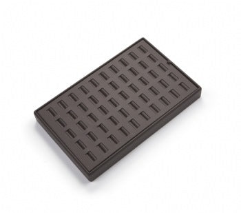 Chocolate Leatherette 50 Slot Ring Tray