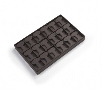 Chocolate Leatherette 18 Earring Tree Tray