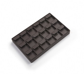 Chocolate Leatherette 18 Earring Tray