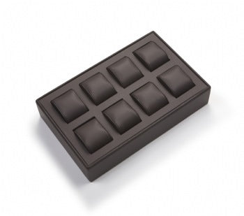 Chocolate Leatherette 8 Watch Tray