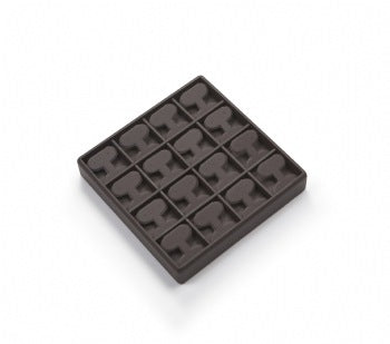 Chocolate Leatherette 16 Earring Tree Tray