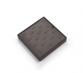 Chocolate Leatherette 18 Clip Ring Tray