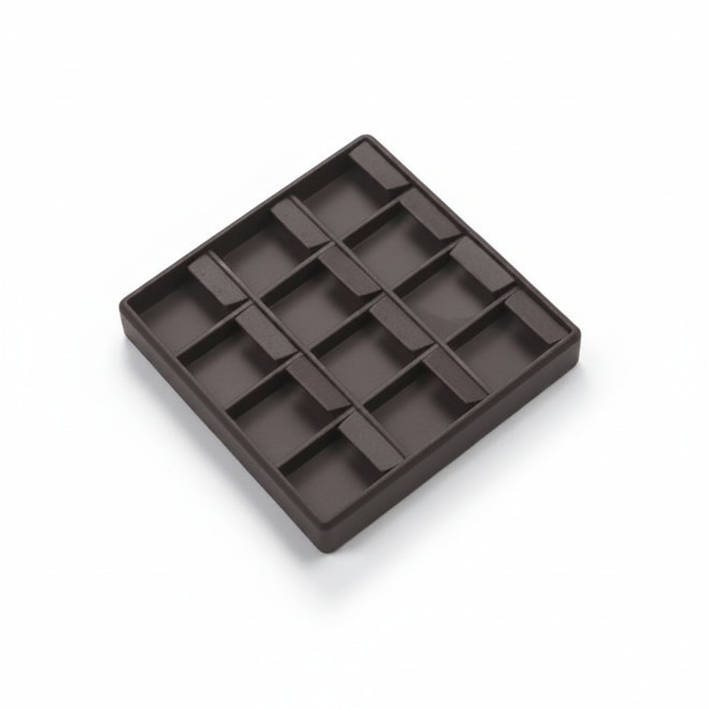 Chocolate Leatherette 12 Earring Tray