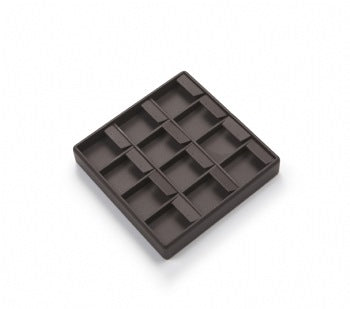 Chocolate Leatherette 12 Earring Tray