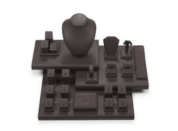 Chocolate Leatherette Showcase Display Set