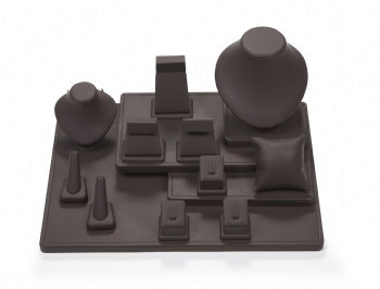 Chocolate Leatherette Showcase Display Set