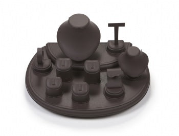 Chocolate Leatherette Showcase Display Set