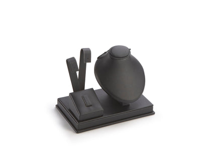 Black Leatherette Earring/Ring/Pendant Stand