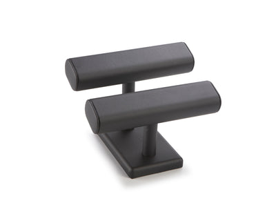 Black Leatherette Twin Watch T-Bar