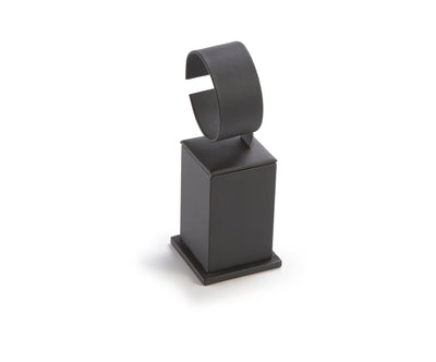 Black Leatherette Tall Watch Stand
