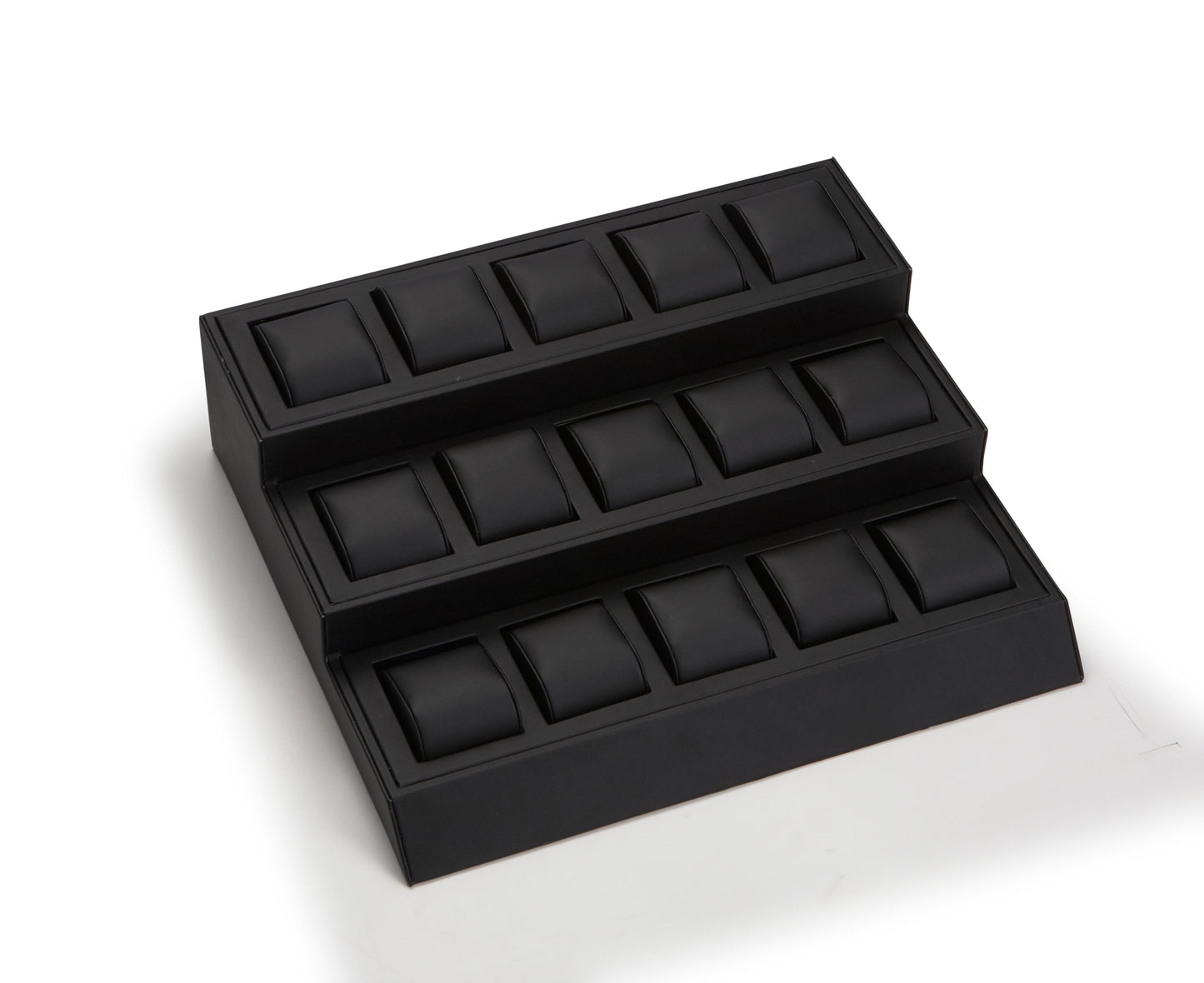 Black Leatherette 15 Watch Stand