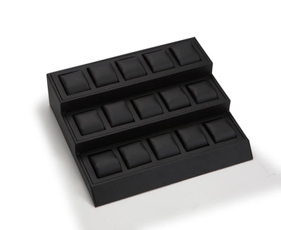 Black Leatherette 15 Watch Stand