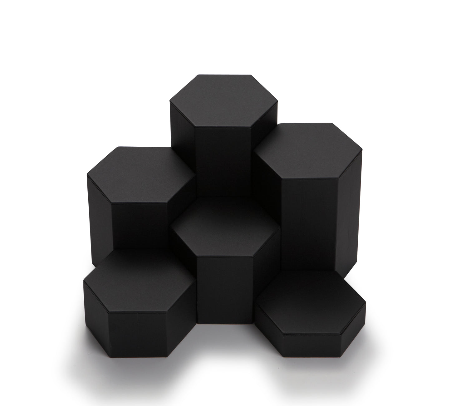 Black Leatherette 6 Pc Hexagon Risers