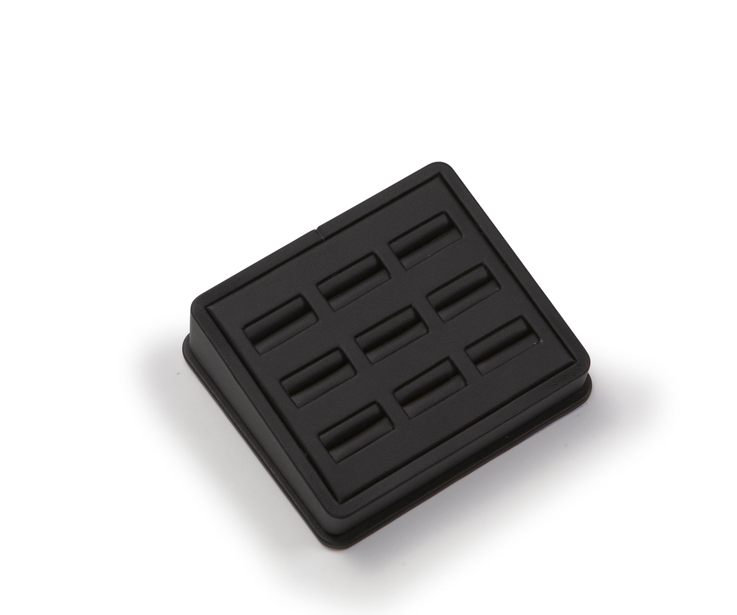 Black Leatherette 9 Ring Slot Stand