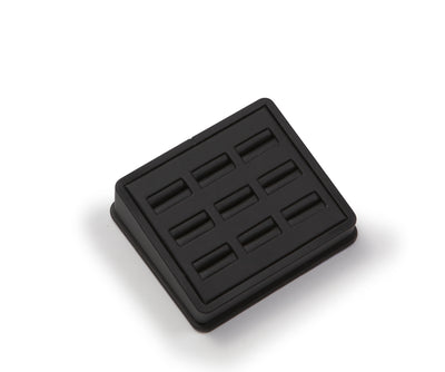 Black Leatherette 9 Ring Slot Stand