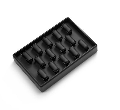 Black Leatherette 14 Ring Bar Tray