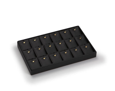 Black Leatherette 18 Earring/Pendant Tray
