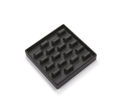 Black Leatherette 18 Bar Ring Tray