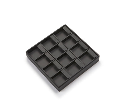 Black Leatherette 12 Earring Tray