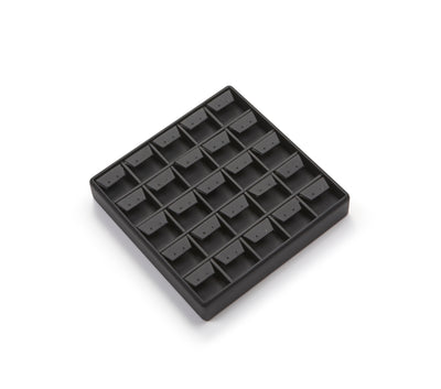 Black Leatherette 25 Earring Tray