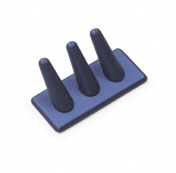 Navy Blue Leatherette 3 Ring Finger