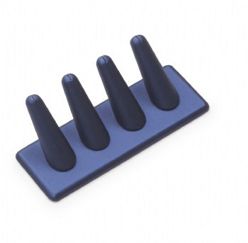 Navy Blue Leatherette 4 Ring Finger