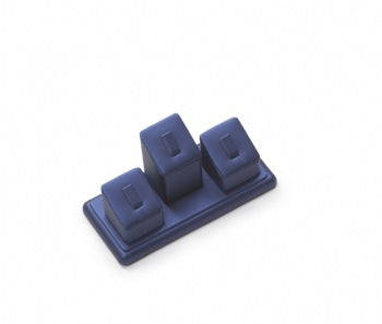 Navy Blue Leatherette 3 Clip Ring Stand