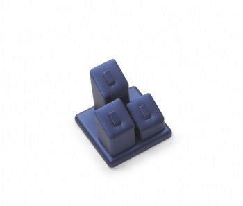 Navy Blue Leatherette 3 Clip Ring Stand