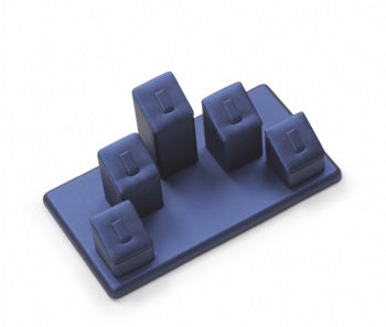 Navy Blue Leatherette 5 Clip Ring Tower