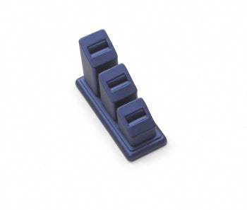 Navy Blue Leatherette 3 Ring Slot Stand