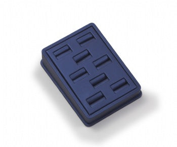 Navy Blue Leatherette 8 Ring Slot Stand
