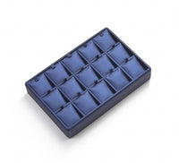 Navy Blue Leatherette 15 Pendant Tray