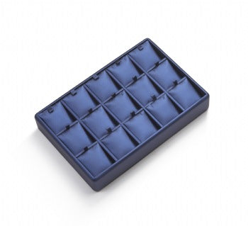Navy Blue Leatherette 15 Pendant Tray