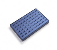 Navy Blue Leatherette 54 Ring Slot Tray