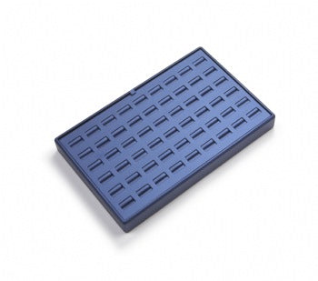 Navy Blue Leatherette 54 Ring Slot Tray
