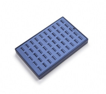 Navy Blue Leatherette 50 Slot Ring Tray